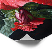 Affiche d'art de la fleur d'hibiscus rouge (Coin)