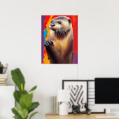 Affiche d'art de la loutre qui prie - Impression p (Bureau à domicile)