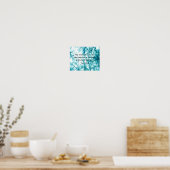 affiche d'art de la nature bleue avec citation de  (Cuisine)