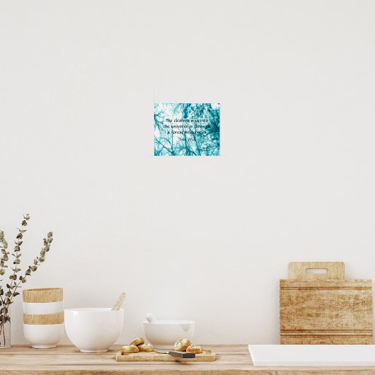 affiche d'art de la nature bleue avec citation de  (Cuisine)
