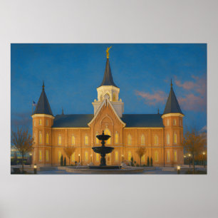 Affiche d'art de la peinture du temple du centre d