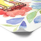 Affiche d'art de l'aquarelle des lanternes (Coin)