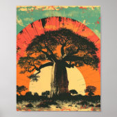 Affiche d'art de l'arbre Baobab, Impression d'art  (Devant)