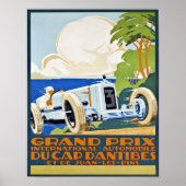 Affiche d'art de l'automobile grand prix art rétro (Devant)