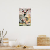 Affiche d'art de licorne fée d'automne enchanté (Cuisine)