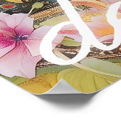 Affiche d'art de lièvre floral Décoration murale d (Coin)