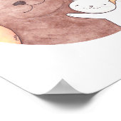 Affiche d'art de l'ours heureux et du lapin Décora (Coin)