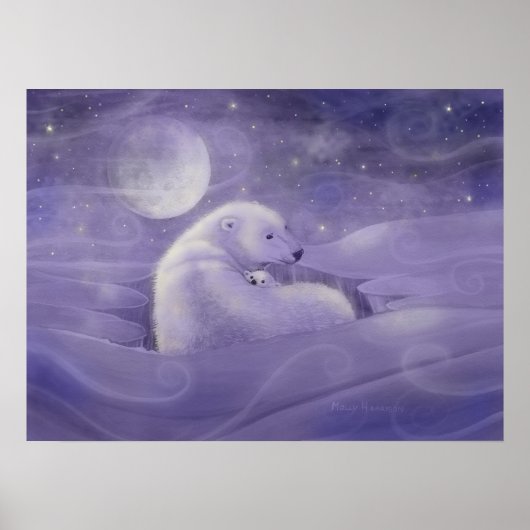 Affiche d'art de l'ours polaire de l'hiver doux (Devant)