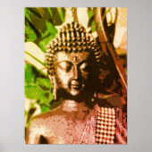 Affiche d'art de méditation Bouddha Bronze Doré – (Devant)