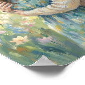 Affiche d'art de mère et fille s'étreignant (Coin)