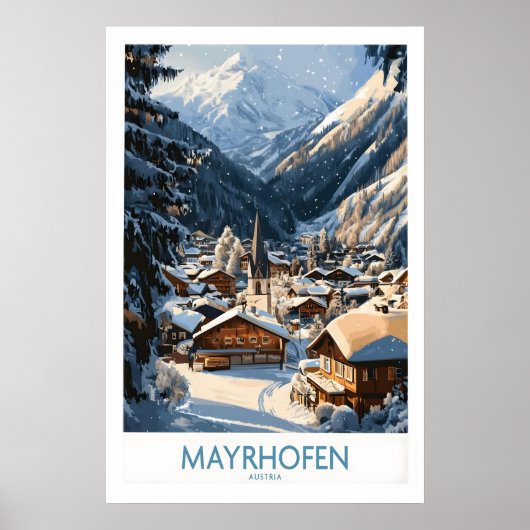 Affiche d'art de mur de ski de Mayrhofen 1 (Devant)