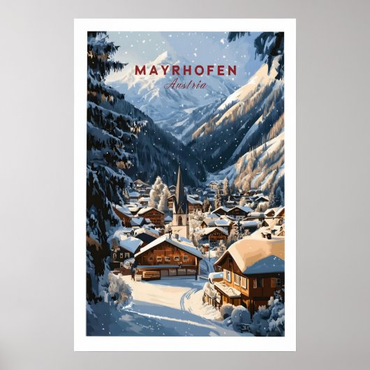 Affiche d'art de mur de ski de Mayrhofen 1 (Devant)
