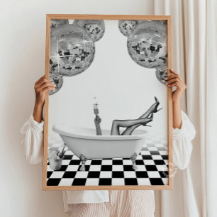 Affiche d'art de paroi de salle de bain baignoire