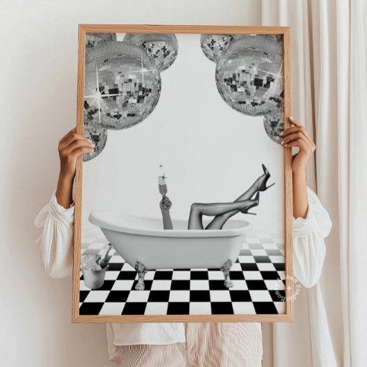 Affiche d'art de paroi de salle de bain baignoire