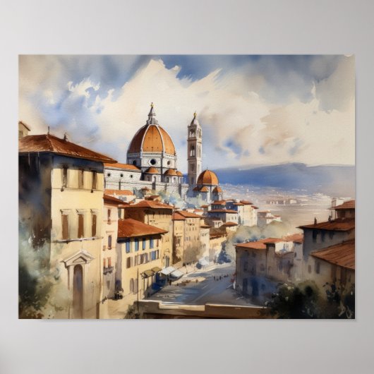 Affiche d'art de paysage de Florence Italie (Devant)