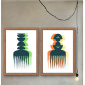 Affiche d'art de peigne afro