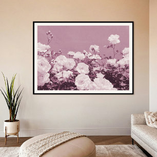 Affiche d'art de photo de jardin floral Roses viol