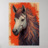 Affiche d'art de portrait de cheval majestueux | C (Devant)