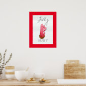 Affiche d'art de rubis de pierre de naissance de j (Cuisine)