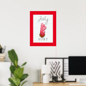 Affiche d'art de rubis de pierre de naissance de j (Bureau à domicile)