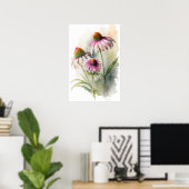 Affiche d'art de Rudbeckia pourpre (Bureau à domicile)