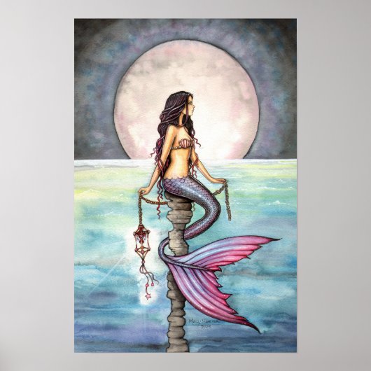 Affiche d'art de sirène de mer enchantée (Devant)
