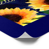 affiche d'art de tournesol lumineux avec bonjour s (Coin)