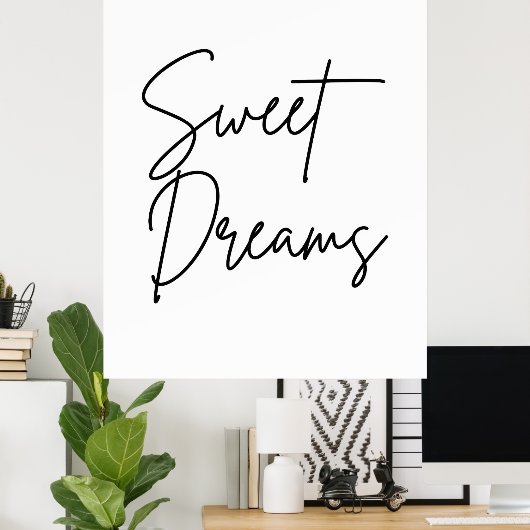 Affiche d'art de typographie Sweet Dreams (Bureau à domicile)