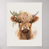 Affiche d'art de vache highland bohème (Devant)