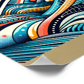 Affiche d'art de vagues océaniques (Coin)
