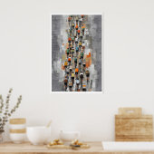 Affiche d'art de vélo Peloton gris atténué, rythmi (Cuisine)