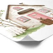 Affiche d'art de Yorkie de maison mignonne (Coin)