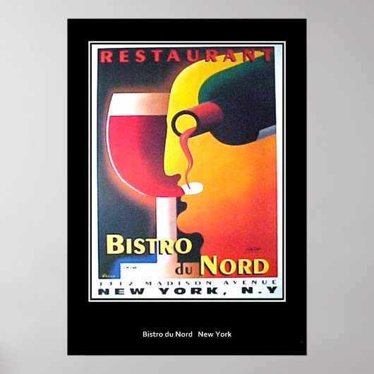 Affiche d'art déco de Restaurant Bistro Du Nord (Devant)