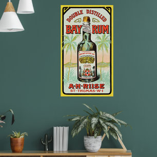 Affiche d'art des Caraïbes Vintage Bay Rum AH Riis