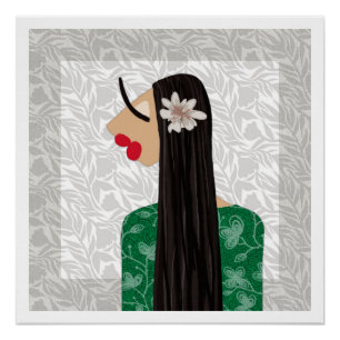 Affiche d'art d'illustration de mode glamour Fille