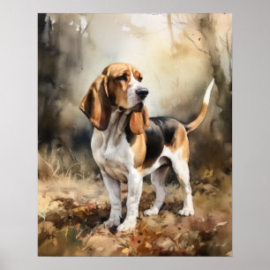 Affiche d'art d'impression de Basset Hound