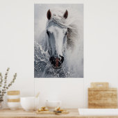 Affiche d'art d'impression de cheval blanc sur toi (Cuisine)
