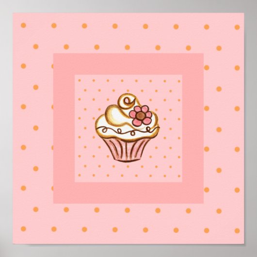 Affiche d'art d'impression de Cupcake rose (Devant)