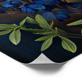 Affiche d'art d'impression de fleur de Lupin Bleu (Coin)