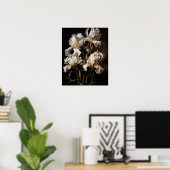 Affiche d'art d'impression de fleurs d'Iris blanc (Bureau à domicile)