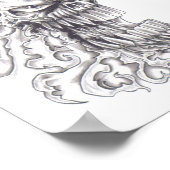 Affiche d'art du crâne démonique flamboyant (Coin)