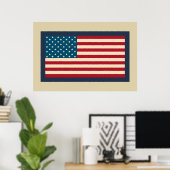 Affiche d'art du drapeau américain (Bureau à domicile)