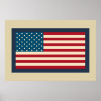 Affiche d'art du drapeau américain