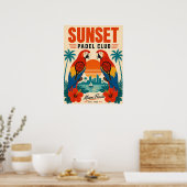 Affiche d'art du Retro Miami Sunset Padel Club (Cuisine)