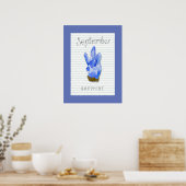 Affiche d'art du saphir de naissance de septembre (Cuisine)