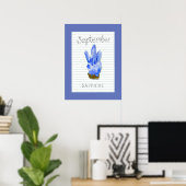 Affiche d'art du saphir de naissance de septembre (Bureau à domicile)
