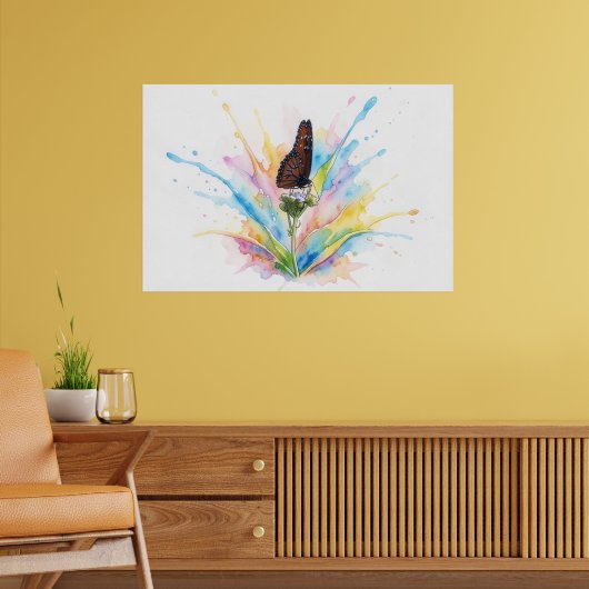 Affiche d'art éclaboussé de papillon reine (Salon 2)