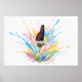 Affiche d'art éclaboussé de papillon reine (Devant)