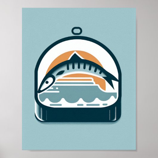 Affiche d'art en boîte de sardines Silhouette (Devant)