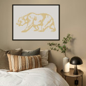 Affiche d'art en ligne de l'ours grizzly doré